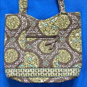 Vera Bradley “Sitting in a tree pattern” Brown and Green Quilted Tote